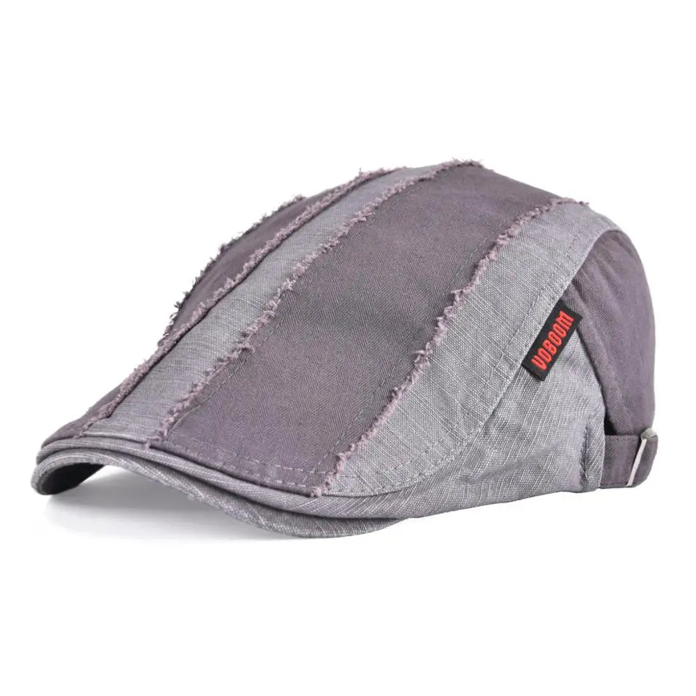 Distressed Cotton Flat Cap Men's Golf Newsboy Caps Retro Baker Boy Hat