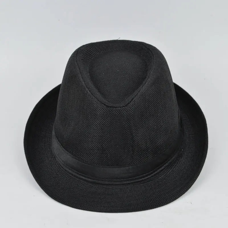 Spring And Summer Men's Hats Fedoras Imitation Linen Top Jazz Hat