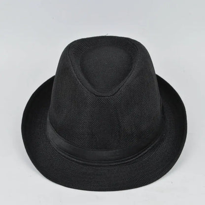 Spring And Summer Men's Hats Fedoras Imitation Linen Top Jazz Hat