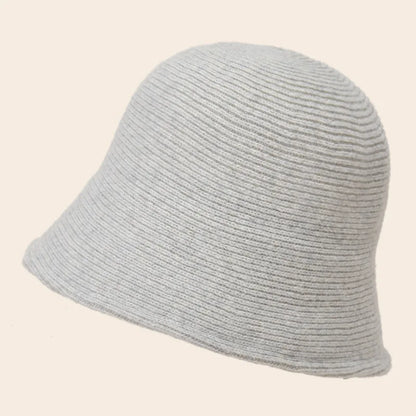 Unisex Pure Color High Quality Knit Bucket Hat