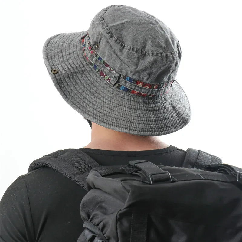 Summer Men's Cotton Bucket Hat Fisherman Hats