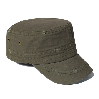 Four Seasons Washed Cotton Flat Caps Men Women Military Cap