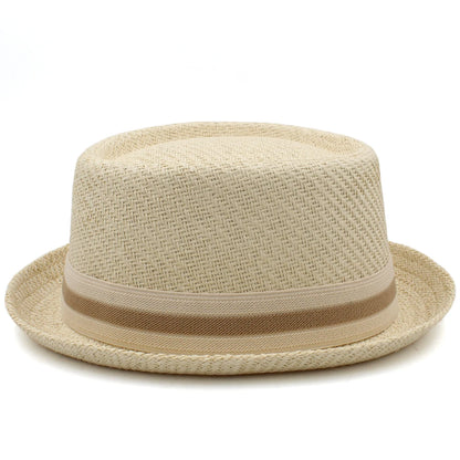 Men Women Classical Straw Pork Pie Hats Fedora Sunhats Trilby Caps