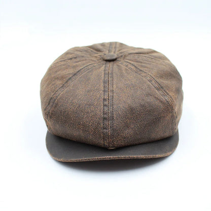 Retro Octagonal Newsboy Cap Man Peaked Beret