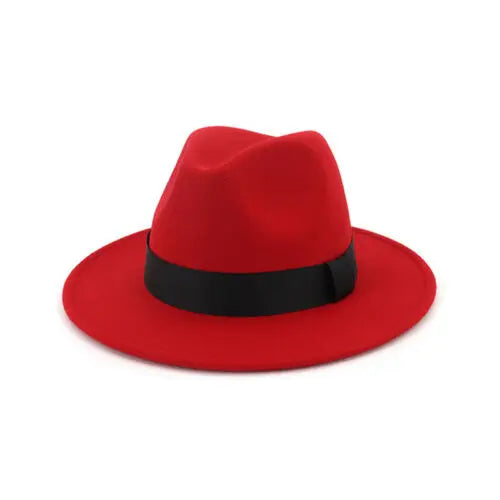Women Winter Yellow Classic Elastic Fedora Hat