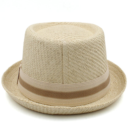 Men Women Classical Straw Pork Pie Hats Fedora Sunhats Trilby Caps