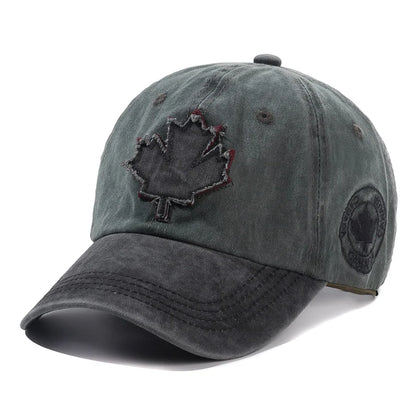 Unisex Washed Cotton Vintage Cap Canada Baseball Cap Men And Women