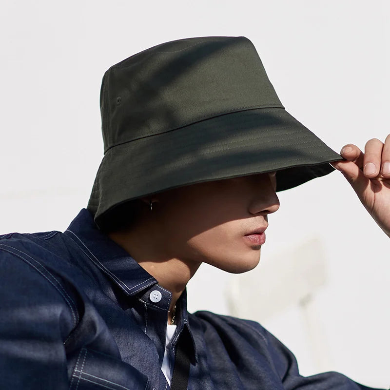 High Quality Soft Cotton Large Fishing Sun Cap Women Beach Bucket Hat Dad