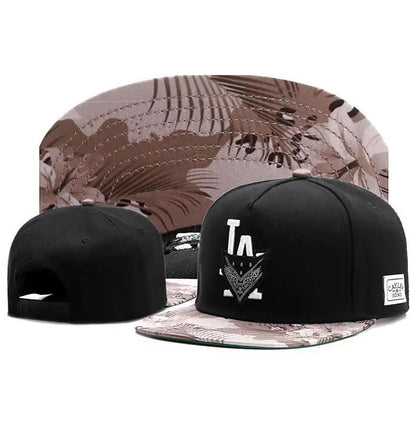 Flat Brim Snapback Hat Polyester For Men