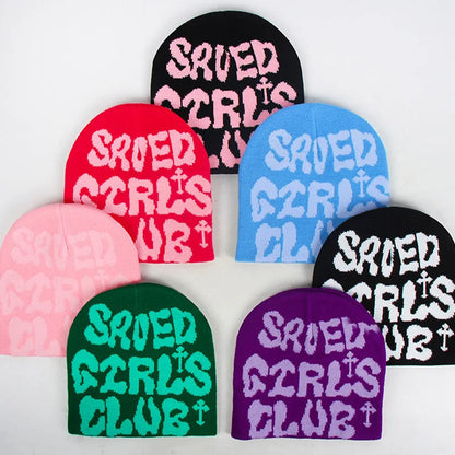 Y2k Uanged Acrylic Jacquard Woolen Beanie Cold Hat