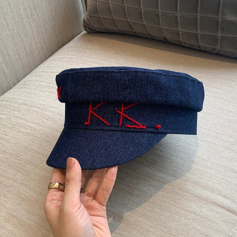 Women Denim Newsboy Caps Casual Flat Military Cap