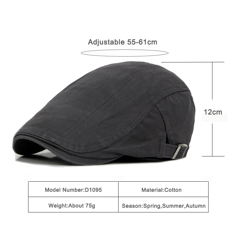 Casual Beret Hats Men Women Solid Forward Cap