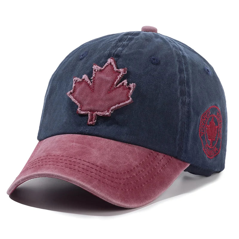 Unisex Washed Cotton Vintage Cap Canada Baseball Cap Men And Women