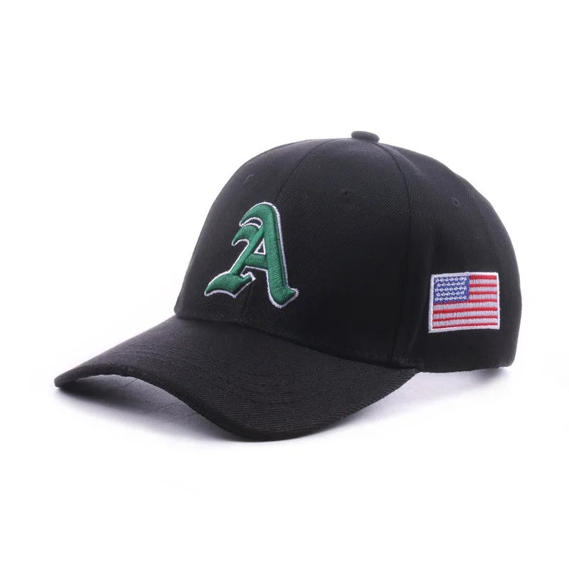 A Letter Embroidery Snapback Baseball USA Flag Caps