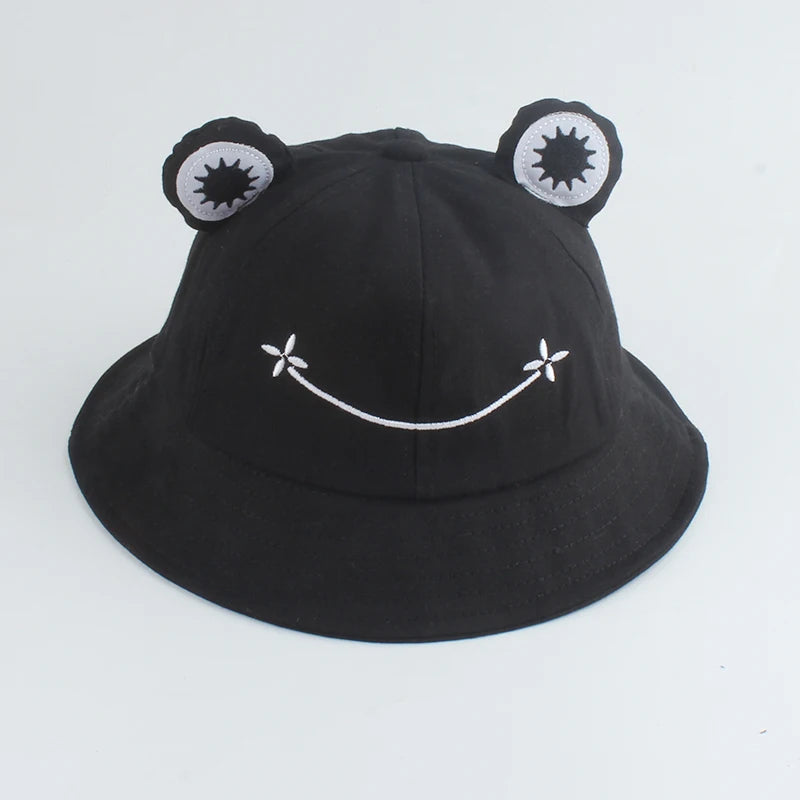 Parent-Kid Frog Bucket Hat Panama Fishing Hat Cartoon Cute Hats