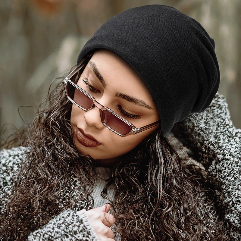 Cotton Slouchy Beanies For Men Vintage Hip-Hop Slouchy Hat Autumn Winter