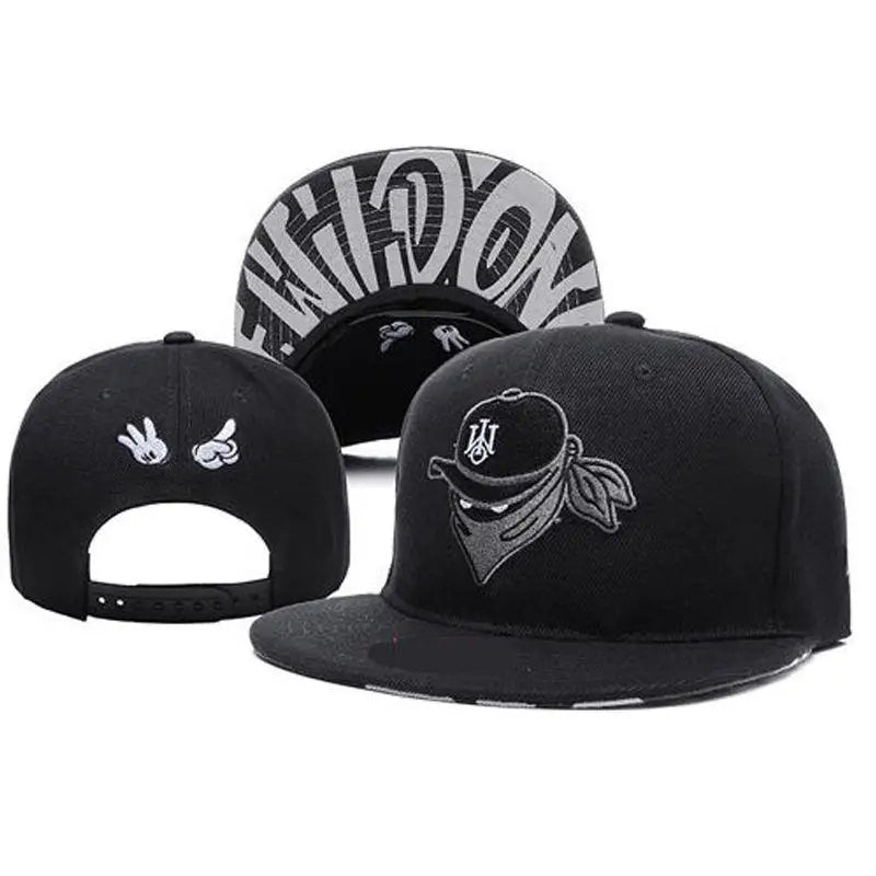 Brand Embroidery Retro Snapback Caps for Men Women Bone Snapbacks Black Sports