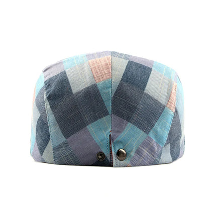 Men Women Classic Englad Style Plaid Berets Caps