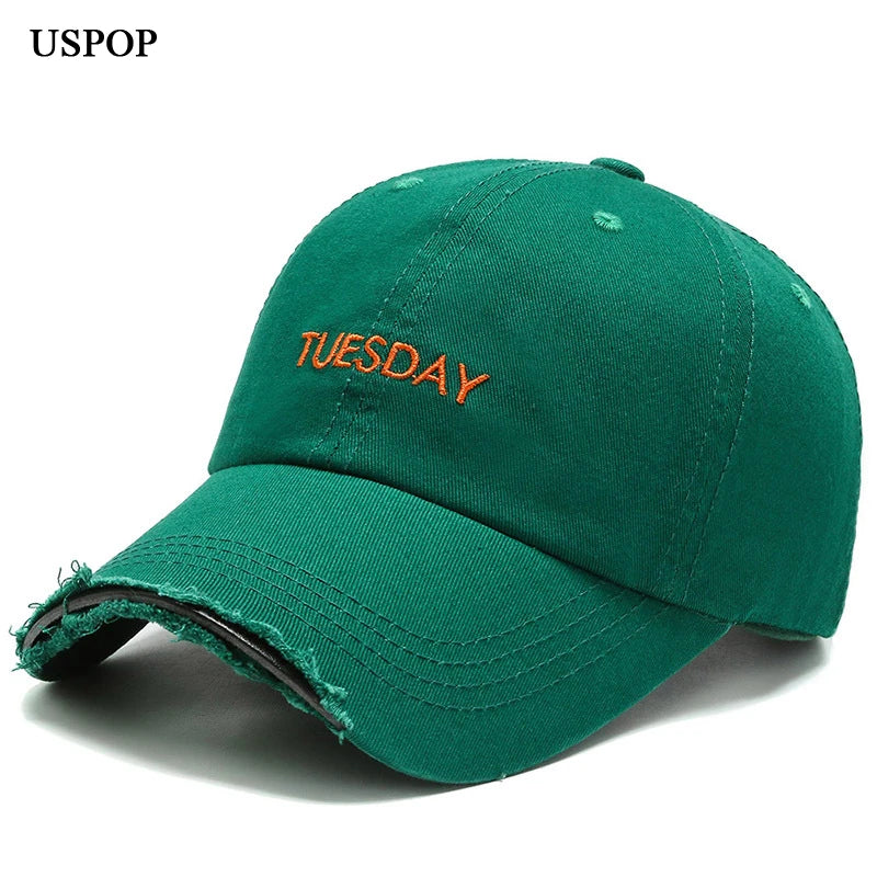 Unisex Cotton Embroidered Caps Vintage Distressed Baseball Cap