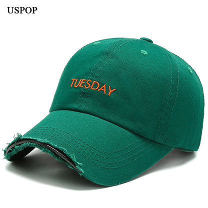 Unisex Cotton Embroidered Caps Vintage Distressed Baseball Cap