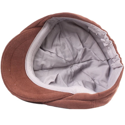 Women Solid Cap Men Retro Octagonal Hat Flat Cap
