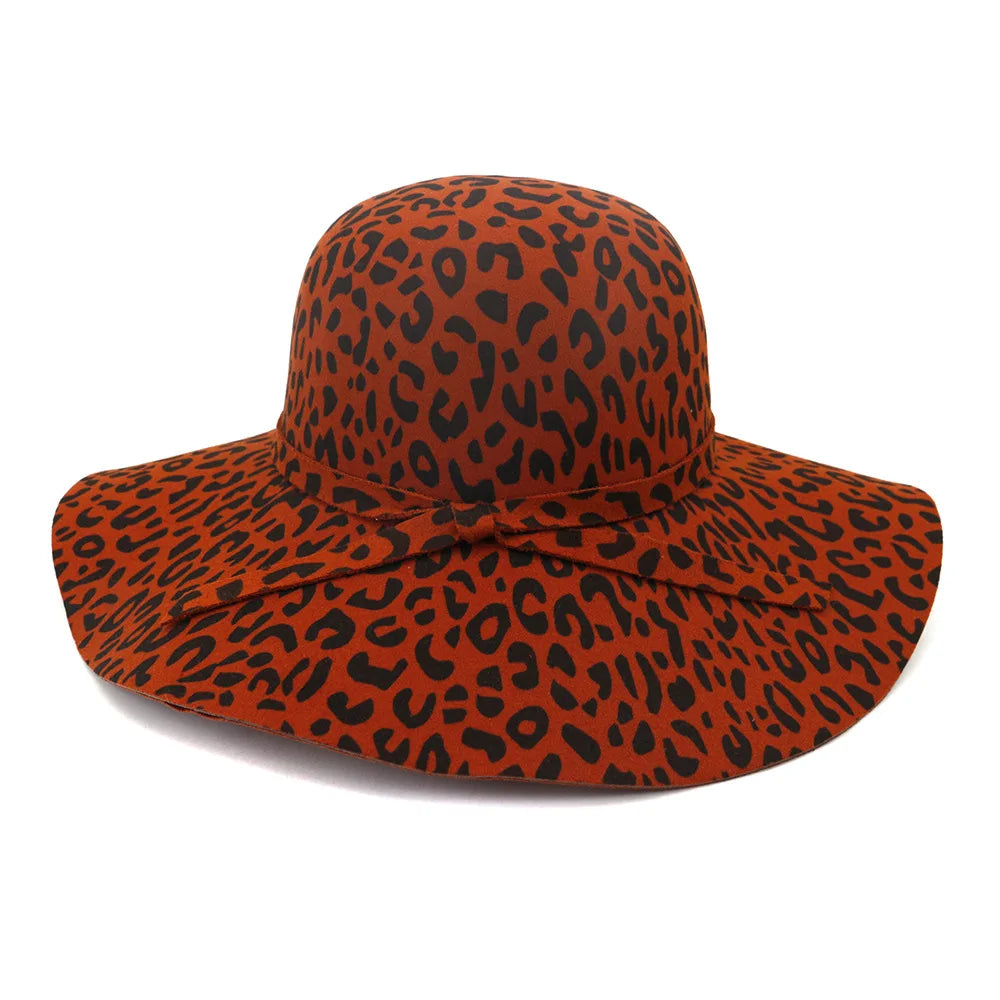 Wide Wave Brim Artificial Wool Felt Fedora Hats