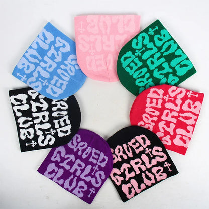 Y2k Uanged Acrylic Jacquard Woolen Beanie Cold Hat