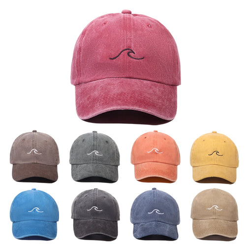 Simple Wave Pattern Embroidered Baseball Cap