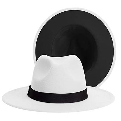 Men Women Felt Fedora Hats Wide Brim Fedoras Flat Brim Fedora Hats