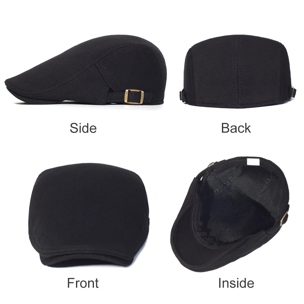 Cotton Adjustable Newsboy Caps Men Woman Casual Beret