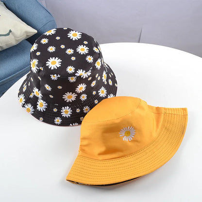 Summer Daisy Double-Sided  Bucket Hats Women's