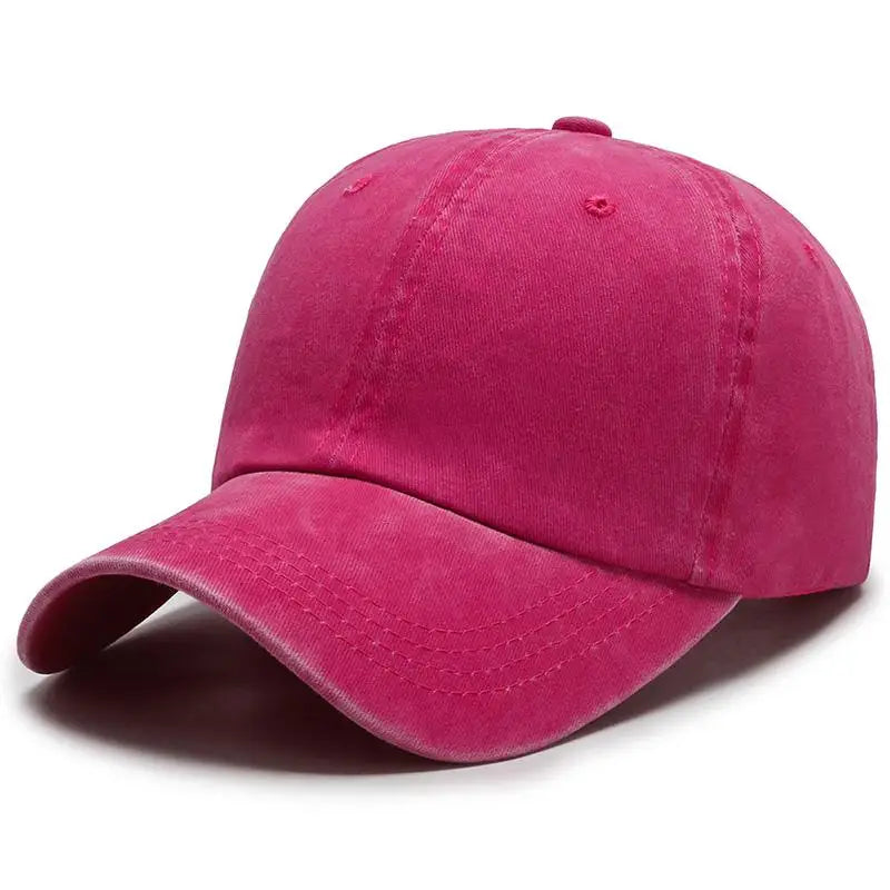 Unisex Cap Plain Color Washed Cotton Baseball Cap Men & Women