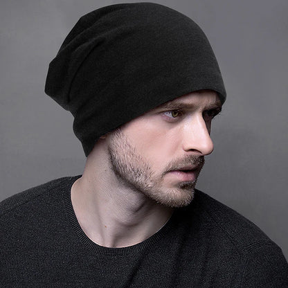Cotton Slouchy Beanies For Men Vintage Hip-Hop Slouchy Hat Autumn Winter