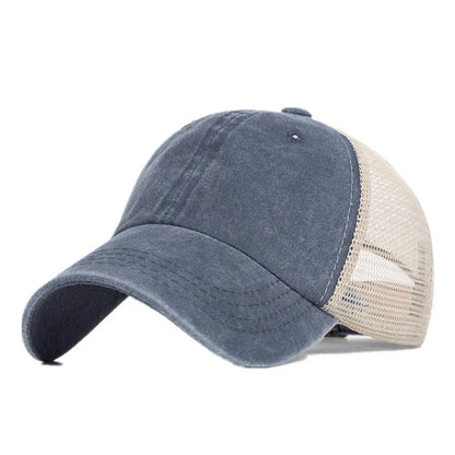 2024 Washed Cotton Mesh Breathable Baseball Cap