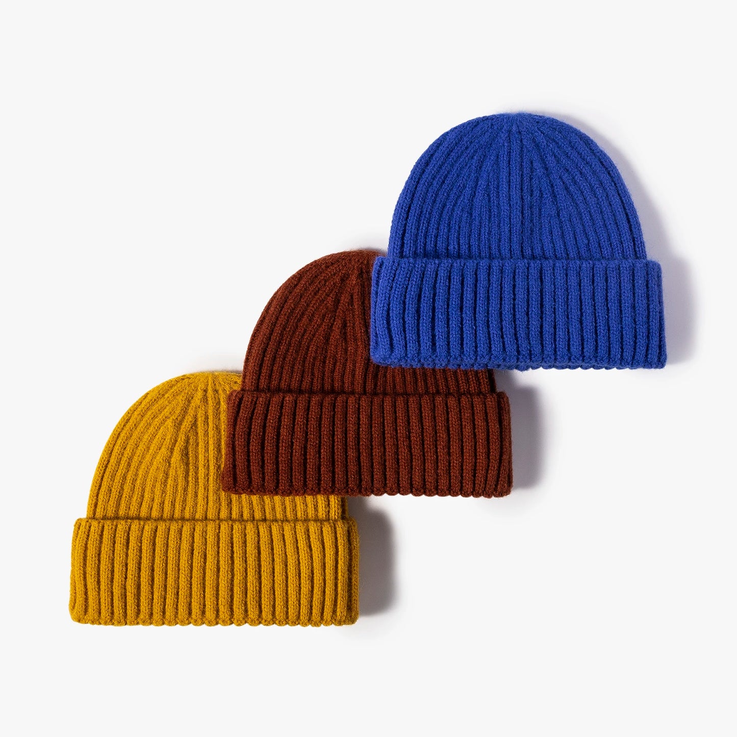 Youth Boys Girls Winter Warm Cuffed Plain Skull Knit Hat Cap