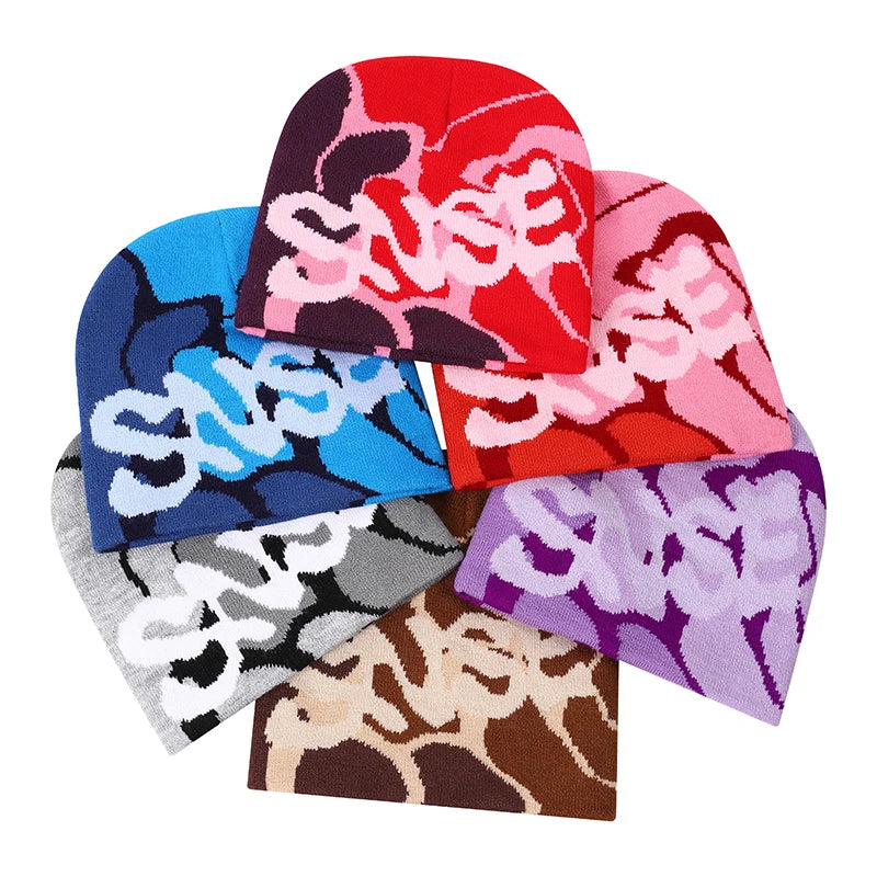 Custom Logo Jacquard Beanie Manufacturers All Over Print Beanie