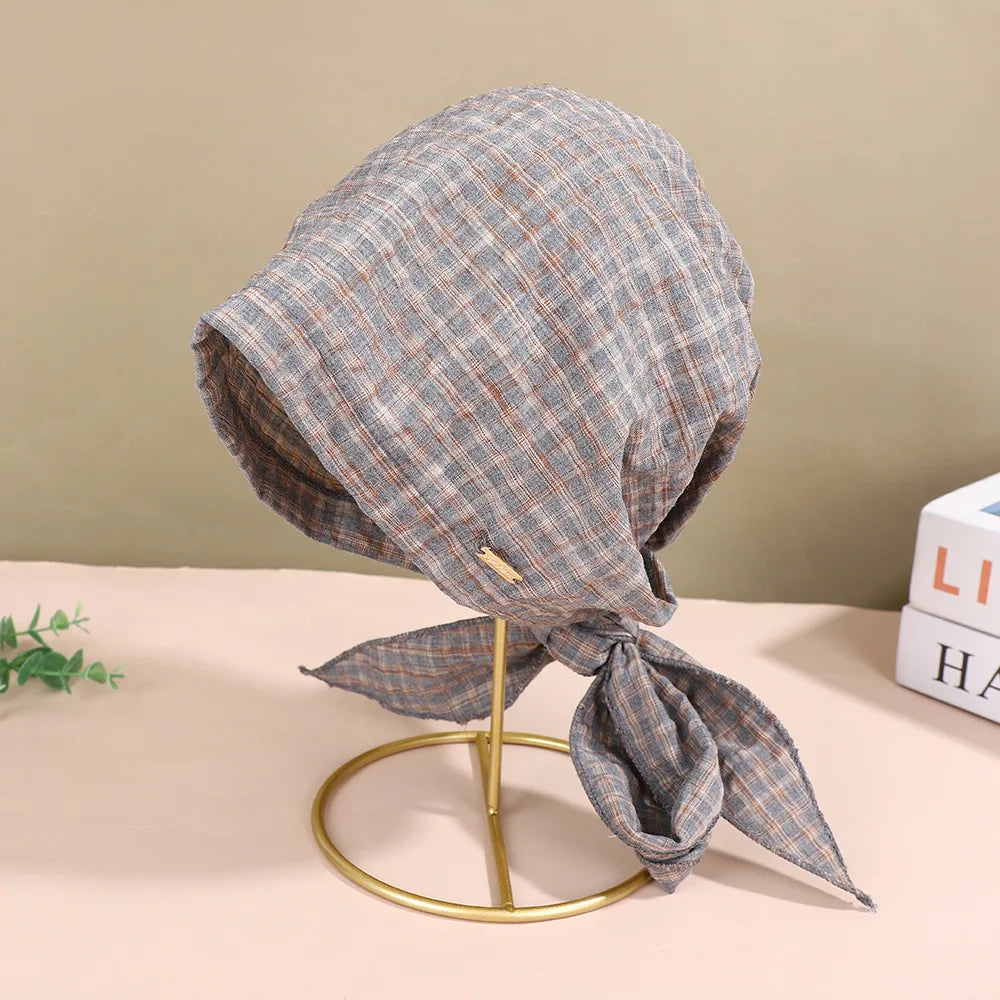 Vintage Plaid Toe Cap Women's Summer 100% Cotton