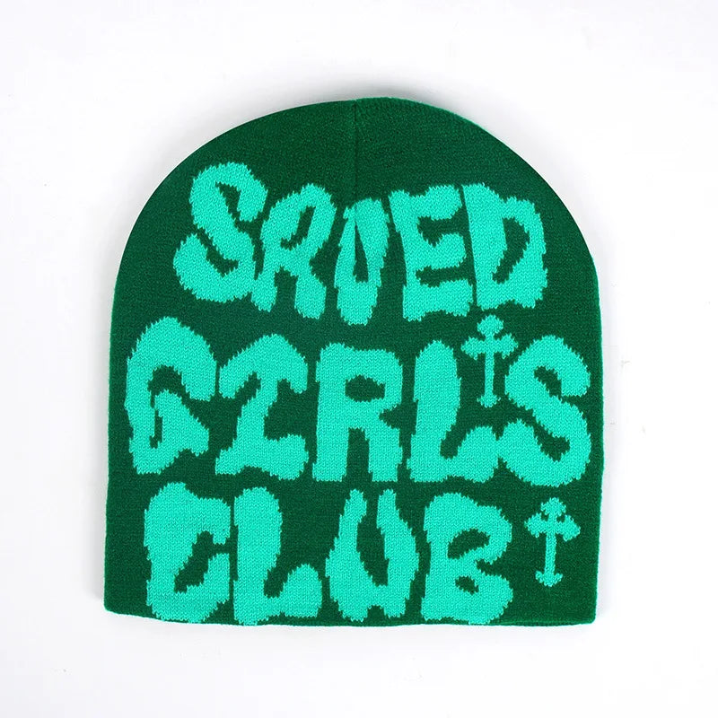 Y2k Uanged Acrylic Jacquard Woolen Beanie Cold Hat