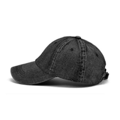 Unisex Solid Denim Baseball Cap Blank Washed Jean Hat Casquette Adjustable