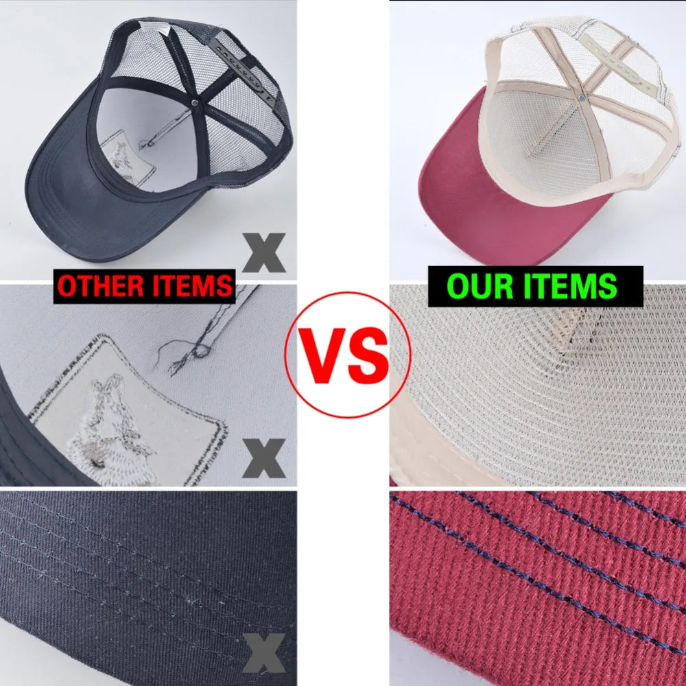TQMSMY Fashion Embroidery White Horse Animal Trucker Hat Cotton Baseball Caps Breathable Summer Hats