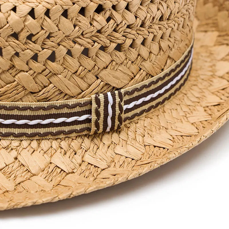 Summer Fashion Handmade Women's Beach Boho Fedora Straw Hat