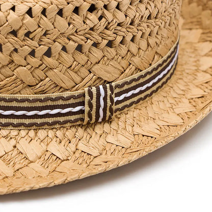 Summer Fashion Handmade Women's Beach Boho Fedora Straw Hat