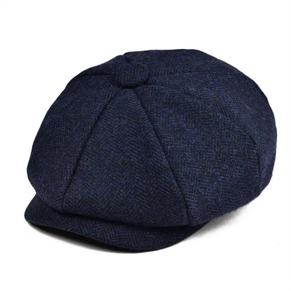 Kids Newsboy Caps Small Size Boy Woolen Tweed Flat Cap