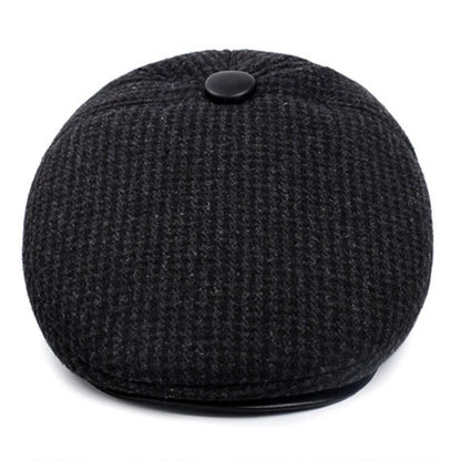 Classic Man Cap Autumn Winter Hat With Ear Flap Elder Man Male Dad Hat