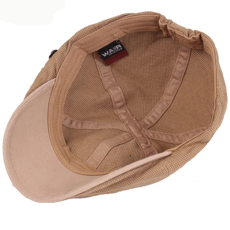 6 Panel Ivy Flat Cap Men Women Cotton Beret Cap