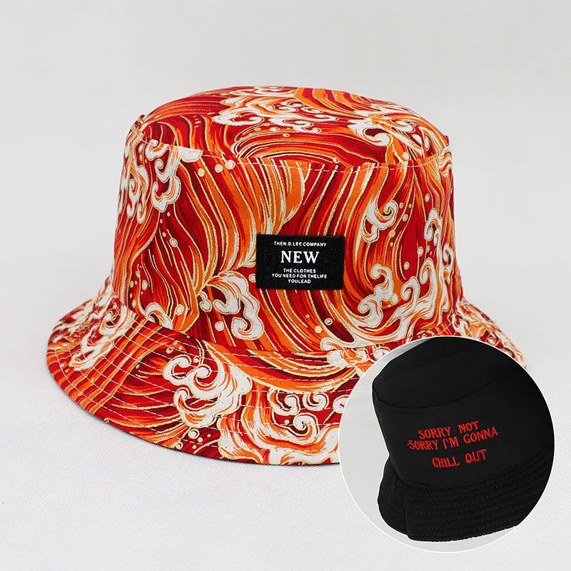 Cotton Print Bucket Hat Fisherman Hat Outdoor