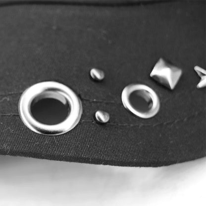Cool Skull Rivets Punk Hip Hop Flat Top Cap Men Women