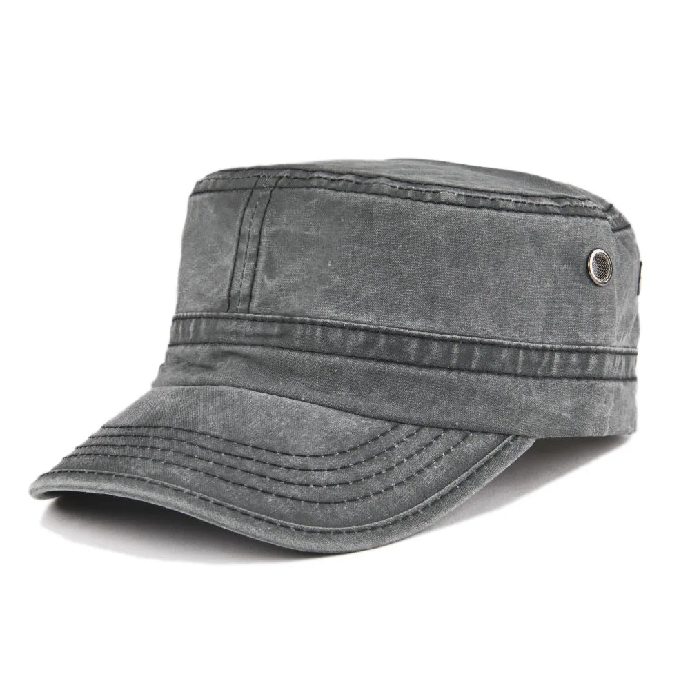 Men Washed Cotton Fashion Design Flat Baseball Cap