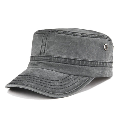 Men Washed Cotton Fashion Design Flat Baseball Cap