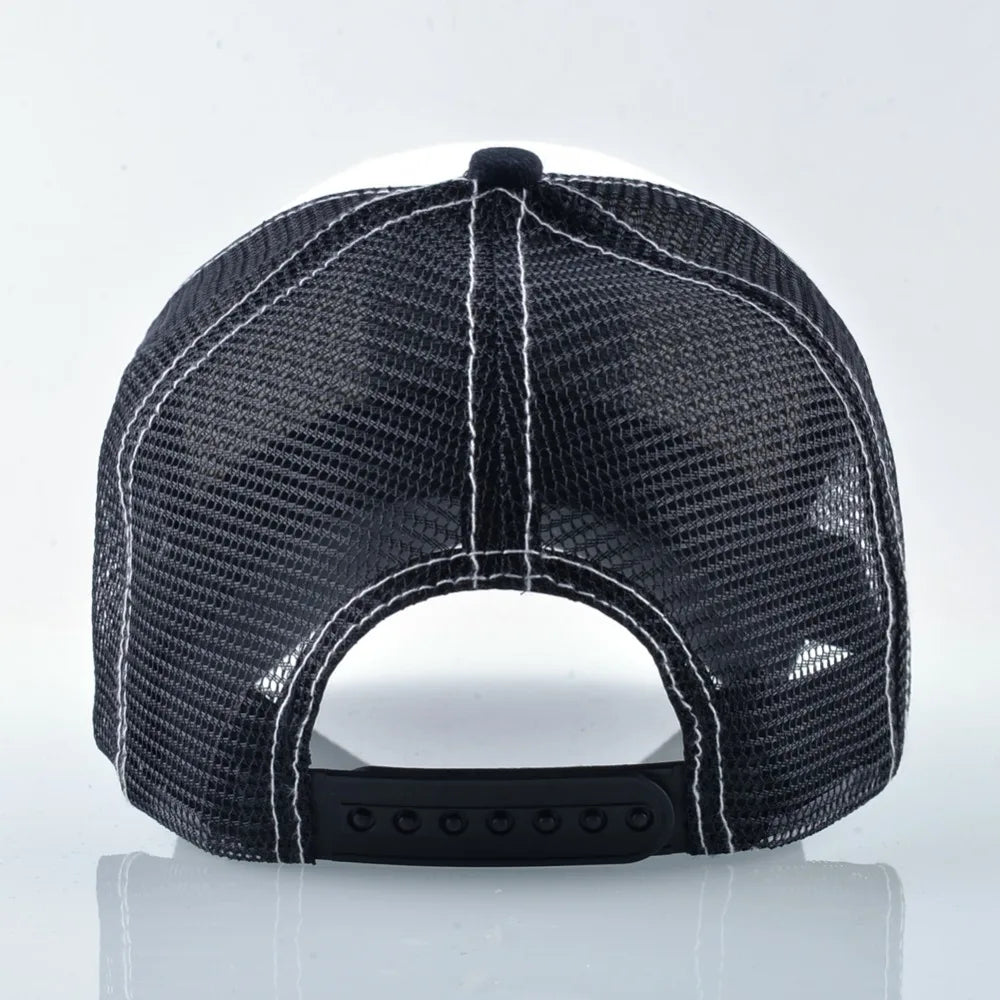TQMSMY Fashion Embroidery White Horse Animal Trucker Hat Cotton Baseball Caps Breathable Summer Hats